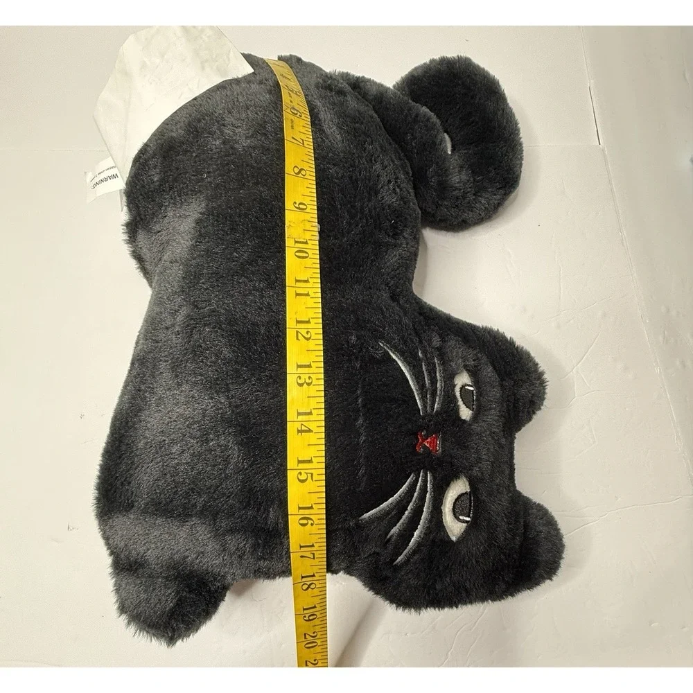 At Home Halloween Black Cat Stuffed Animal Wired Tail Plush Kitty Moody Angry‎